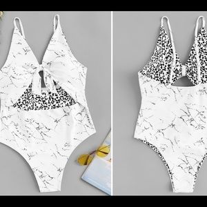 Marble print swimsuit (never worn)